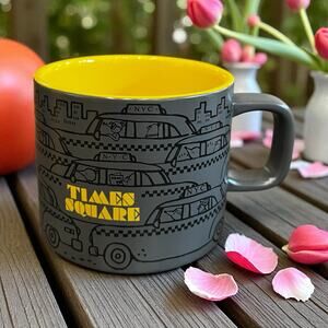 Starbucks New York City Times Square Mug Gray Yellow Taxi Cabs 12oz